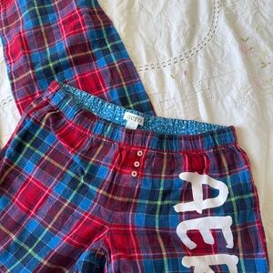 Aeropostale Y2K Red Plaid Logo Pajama Pants XS